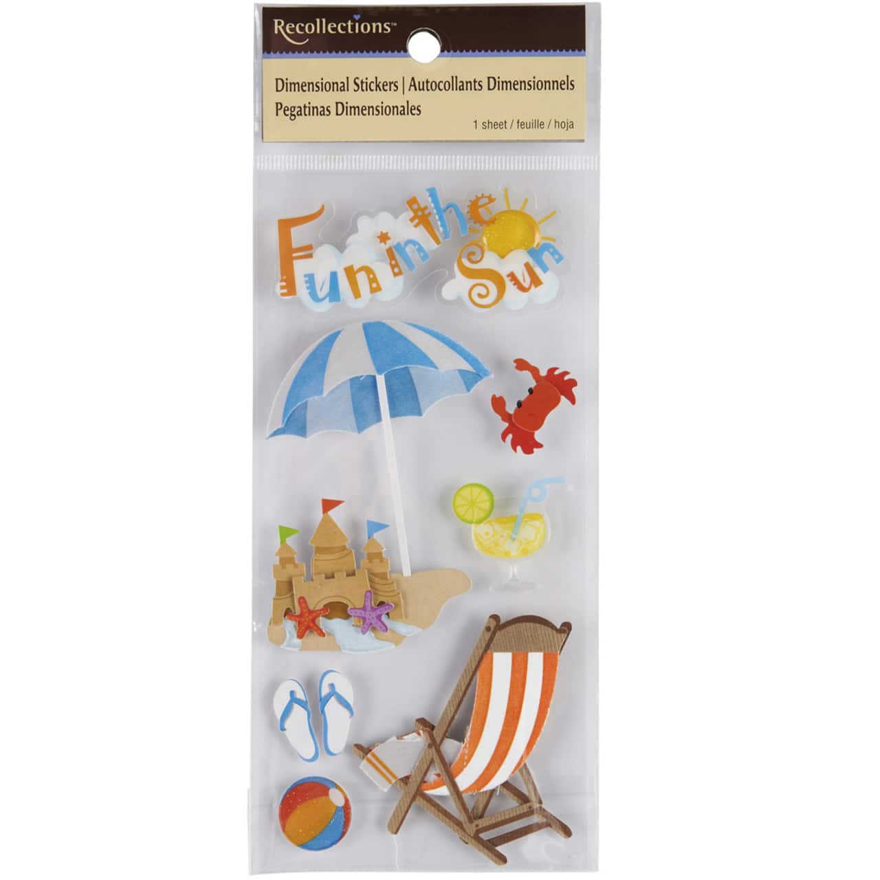 12 Pack: Fun in the Sun Dimensional Stickers by Recollections™